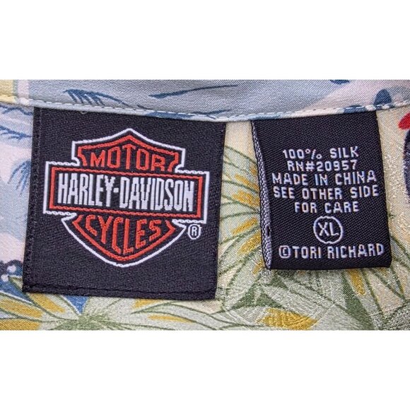 Women's - Harley Davidson Tori Richards Tropical Print Button Down Shirt, XL - Picture 5 of 7